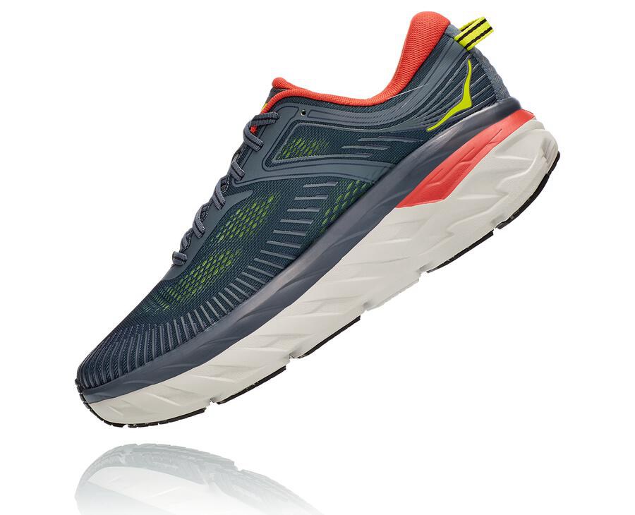 Hoka One One Running Shoes Mens Navy - Bondi 7 - 03518DGOU